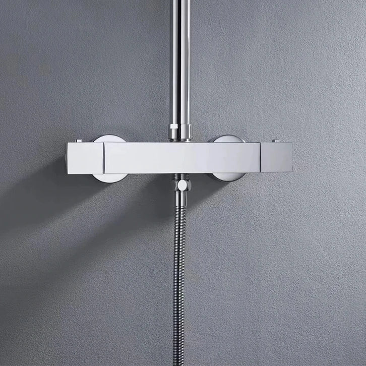 Colonne de douche carré avec mitigeur mécanique, 2 voies, chrome SERENYS