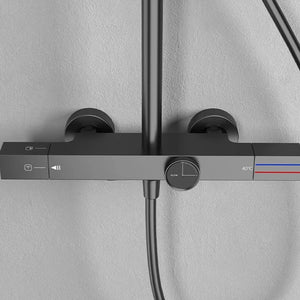 Colonne de douche thermostatique avec mitigeur mécanique, 3 voies, gris foncé ARCOS