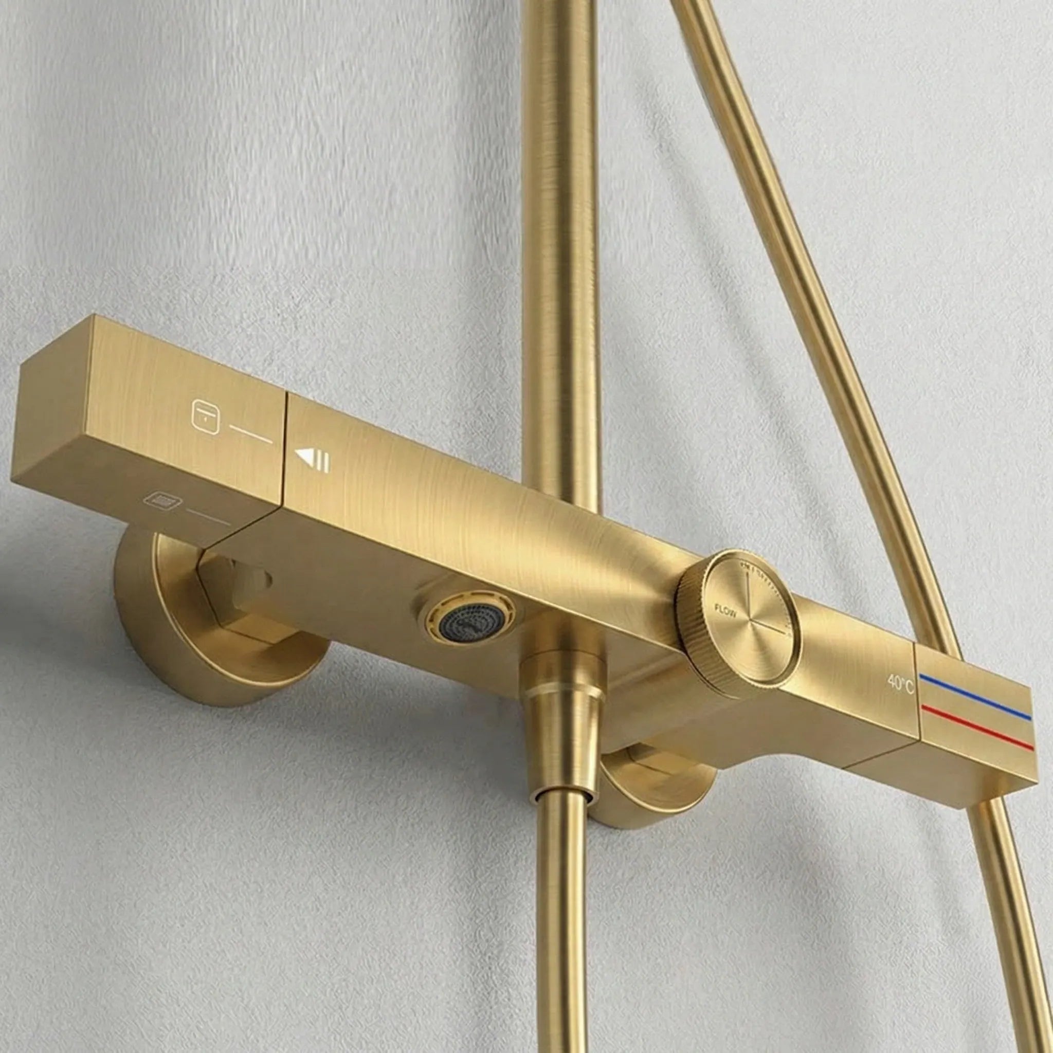 Colonne de douche thermostatique avec mitigeur mécanique, 3 voies, or brossé ARCOS