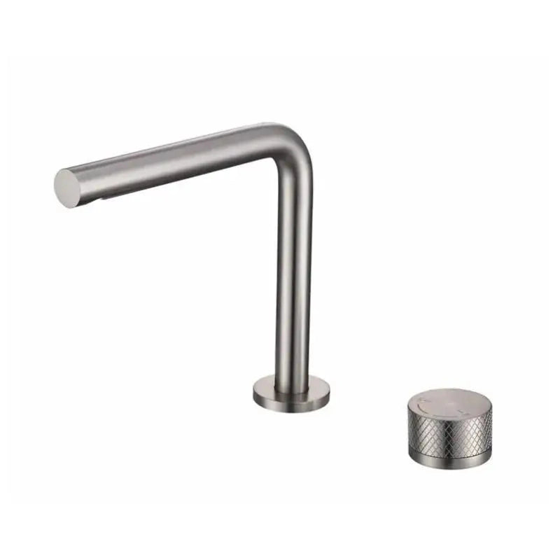 Mitigeur lavabo 2 trous, 2 hauteurs argent brossé NEO