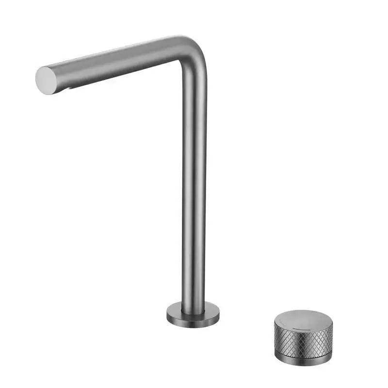 Mitigeur lavabo 2 trous, 2 hauteurs argent brossé NEO