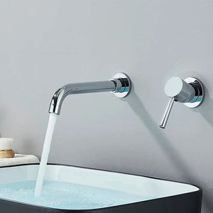 Robinet mitigeur lavabo mural encastré chrome VALLERA
