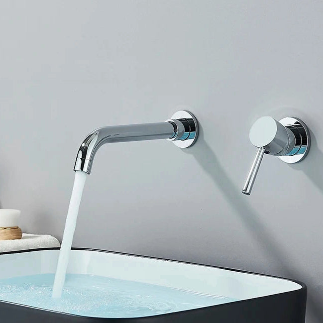 Robinet mitigeur lavabo mural encastré chrome VALLERA