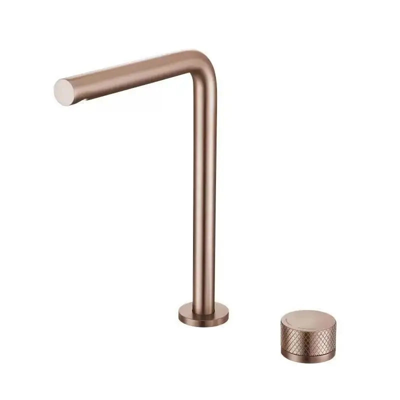 Mitigeur lavabo 2 trous, 2 hauteurs or rose NEO