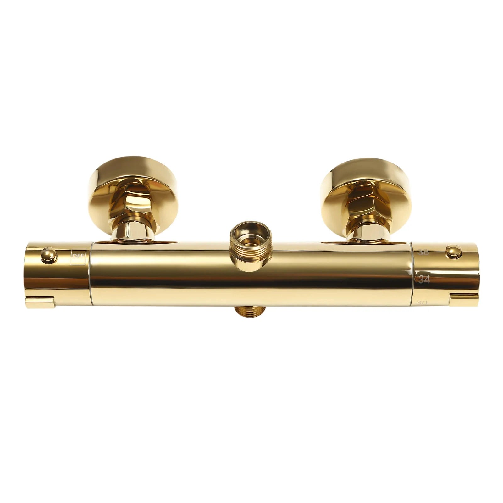 Colonne de douche, mitigeur thermostatique, 2 voies, or poli SLIMO