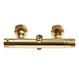 Colonne de douche, mitigeur thermostatique, 2 voies, or poli SLIMO