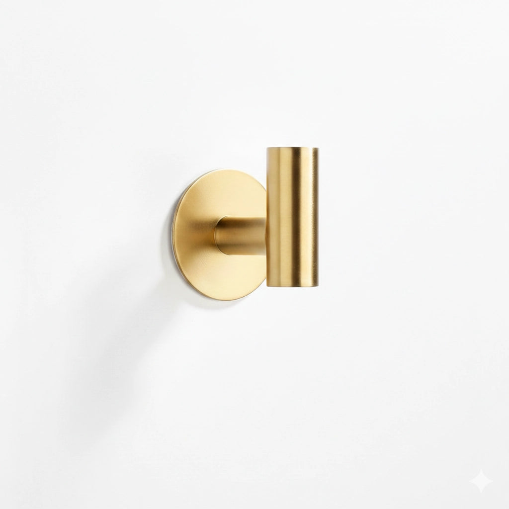 Patère, crochet serviette mural adhésif or brossé DUPLI