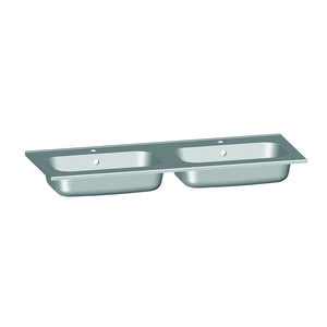 Plan double vasque, Marbre reconstitué 120cm blanc brillant