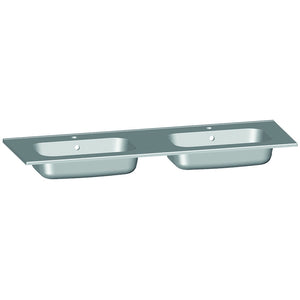 Plan double vasque, Marbre reconstitué 140cm blanc brillant