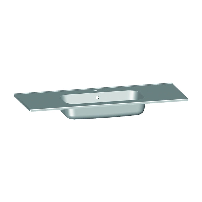 Plan vasque salle de bain, Marbre reconstitué 120cm blanc brillant