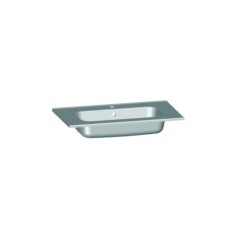 Plan vasque salle de bain Marbre reconstitué 80cm blanc brillant