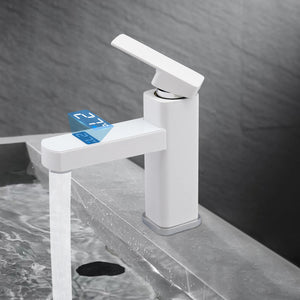 Robinet Lavabo Moderne Avec Ecran LED Noir/Blanc PLAYER
