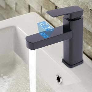 Robinet Lavabo Moderne Avec Ecran LED Noir/Blanc PLAYER