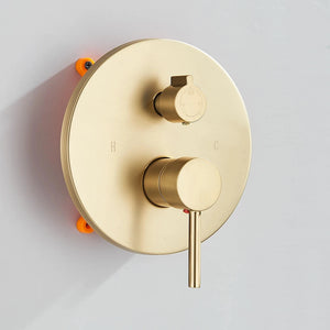 Colonne de douche mitigeur à encastrer RONDA or brosse