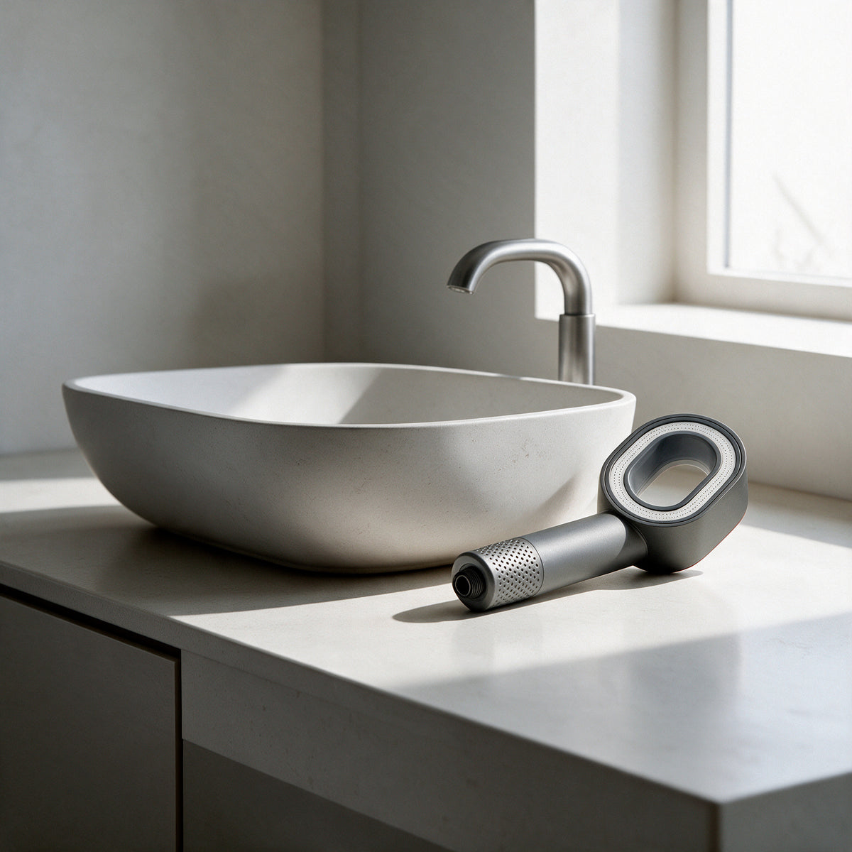 Pomme de Douche Anti Calcaire Filtrant Gris SOLA