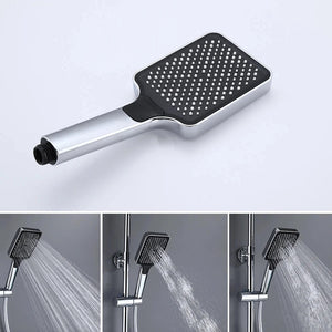 Colonne de douche 4 voies avec mitigeur thermostatique, 2 formes de tête, chrome AGUALE