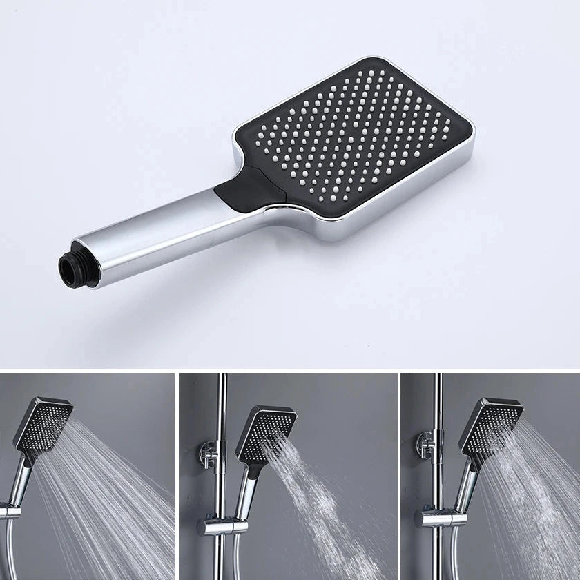 Colonne de douche 4 voies avec mitigeur thermostatique, 2 formes de tête, chrome AGUALE