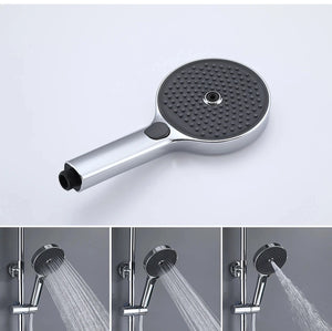 Colonne de douche 4 voies avec mitigeur thermostatique, 2 formes de tête, chrome AGUALE