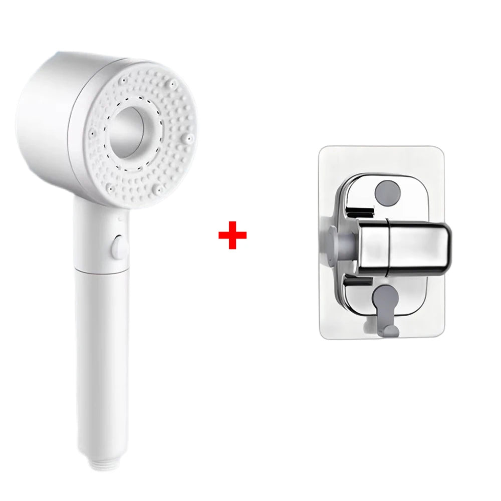 Pommeau de Douche Filtrant Anti-calcaire, 5 Modes, Blanc NERIA