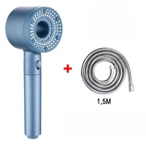 Pommeau de Douche Filtrant Anti-calcaire, 5 Modes, Bleu NERIA