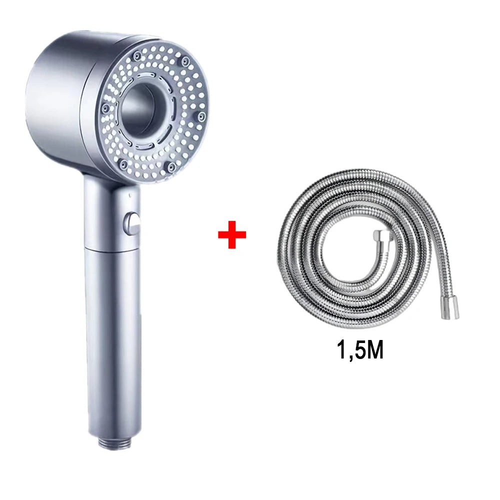 Pommeau de Douche Filtrant Anti-calcaire, 5 Modes, Bleu Clair NERIA