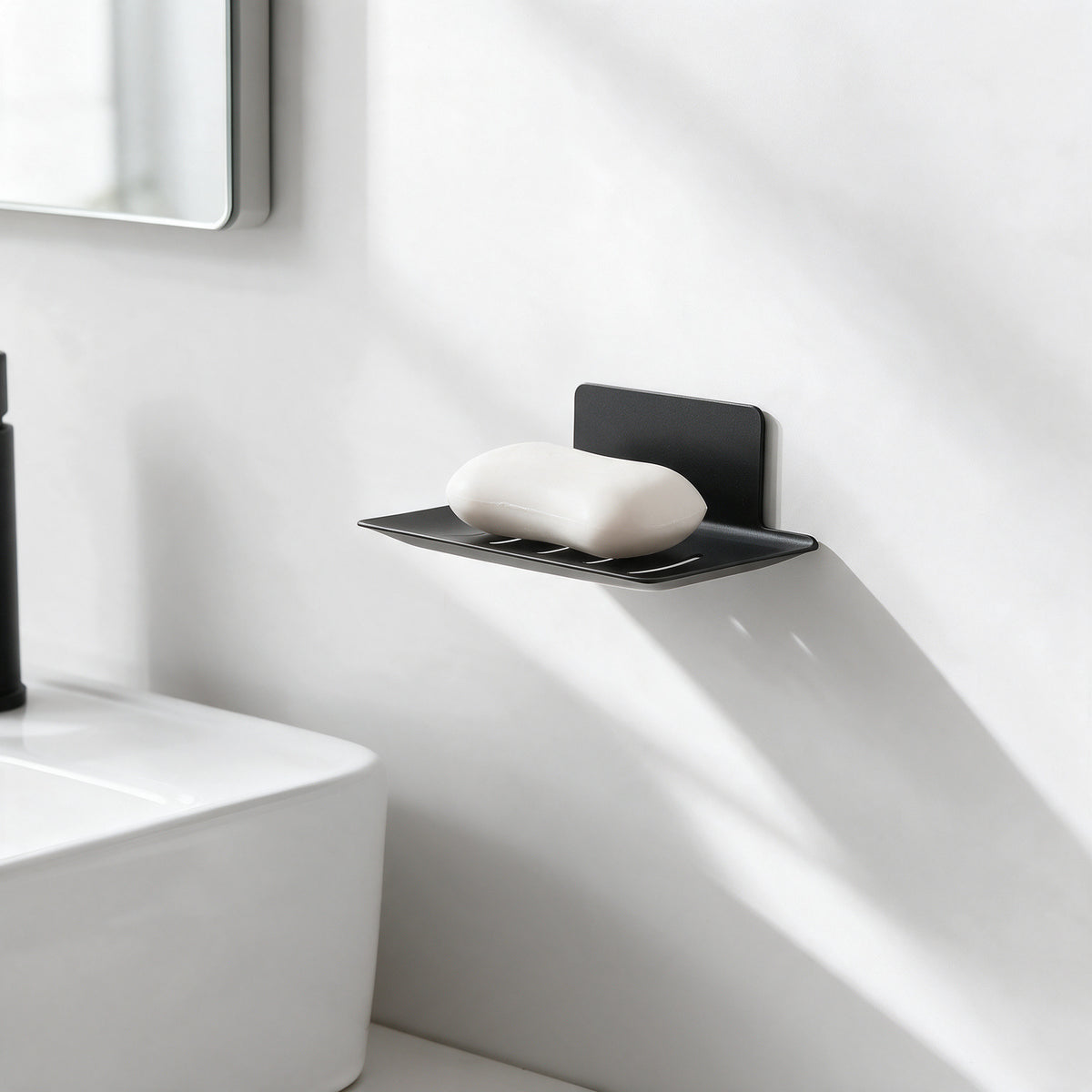 Porte Savon Murale Sans Perçage Noir