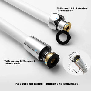 Flexible de douche PVC souple blanc G1/2