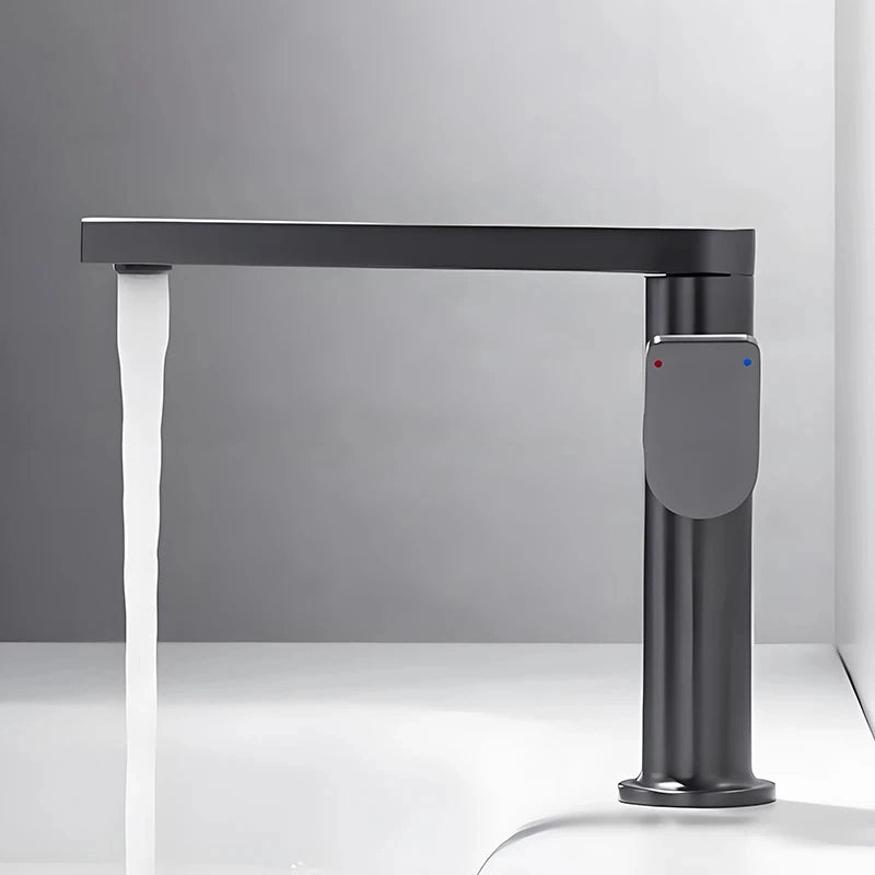 Robinet lavabo, bec rotatif, gris métal BRILO