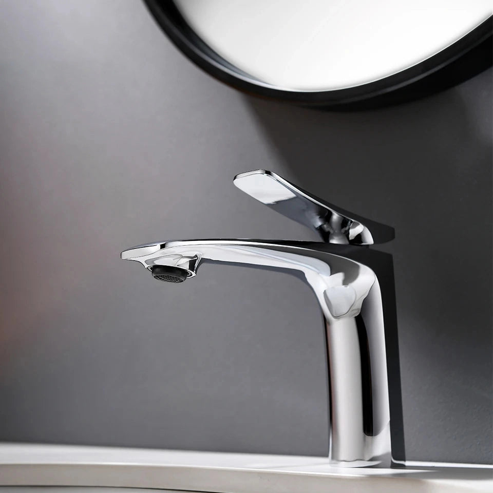 Robinet mitigeur salle de bain, 14cm, chrome SULFA