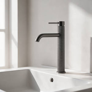 Robinet Lavabo Gris Foncé 16cm/31cm 'Tuile'