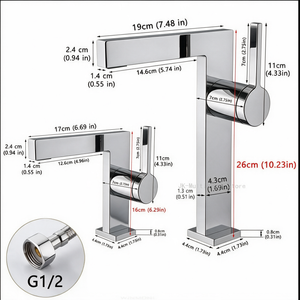 Robinet Lavabo Mitigeur Cubique Chrome CUBO 16cm