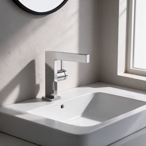 Robinet Lavabo Mitigeur Cubique Chrome CUBO 16cm