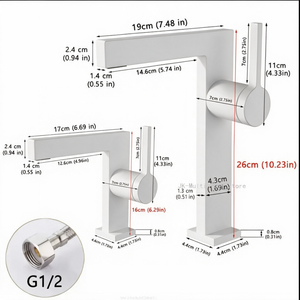 Robinet Lavabo Mitigeur Cubique Blanc Mat CUBO 16cm