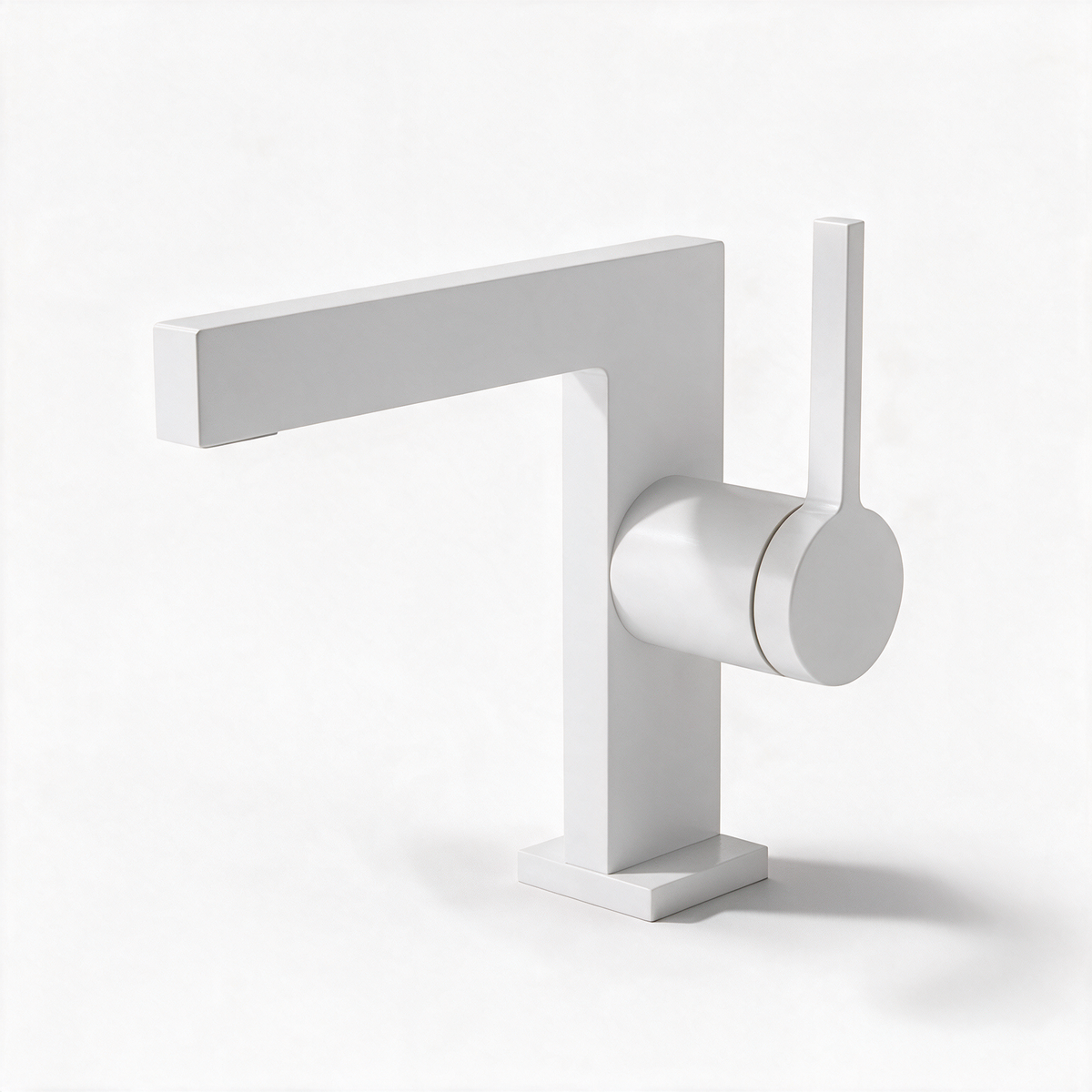 Robinet Lavabo Mitigeur Cubique Blanc Mat CUBO 16cm