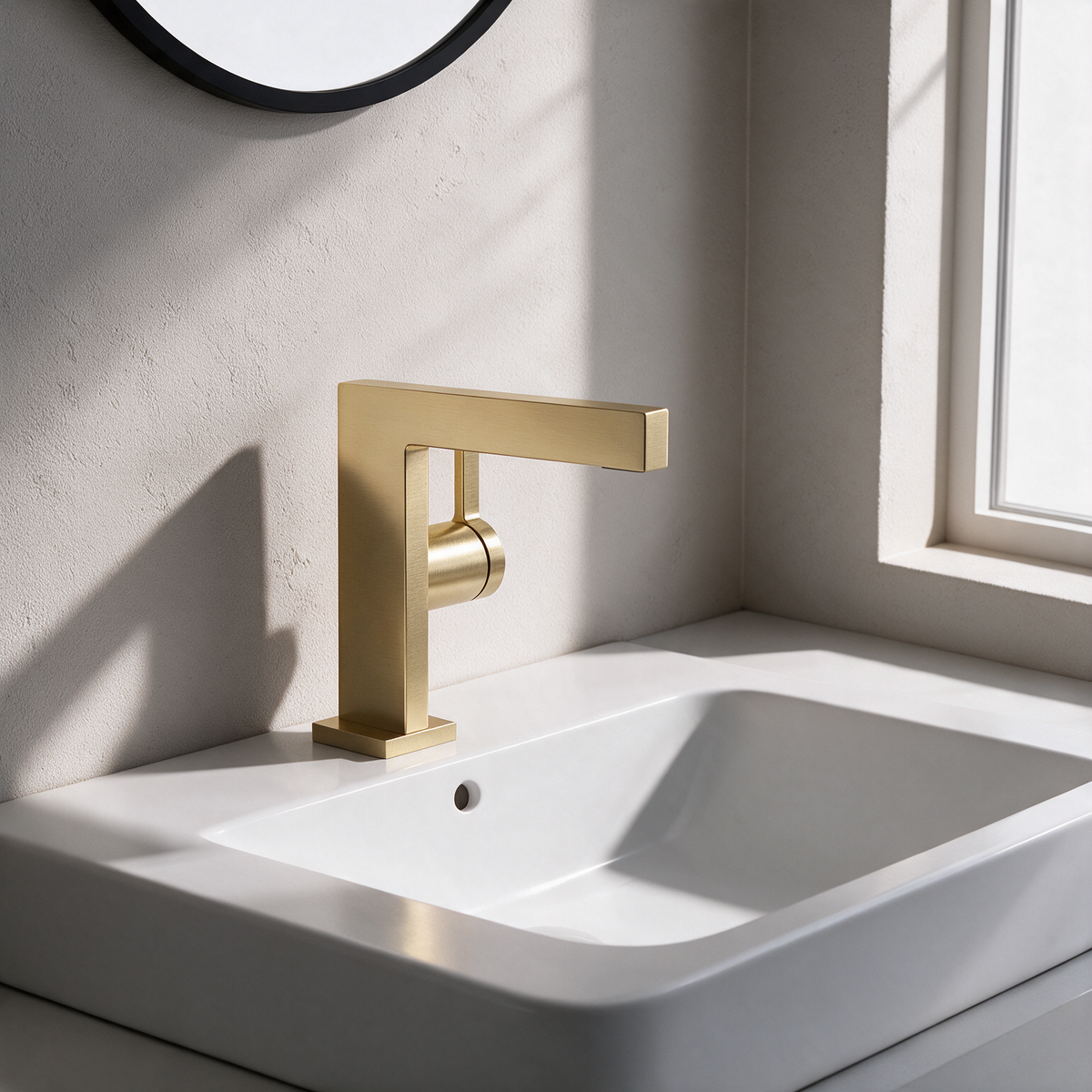 Robinet Lavabo Mitigeur Cubique Or Poli CUBO 16cm