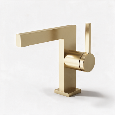 Robinet Lavabo Mitigeur Cubique Or Poli CUBO 16cm