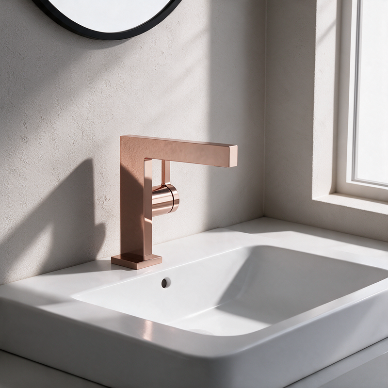 Une touche rose gold pour votre robinetterie de lavabo