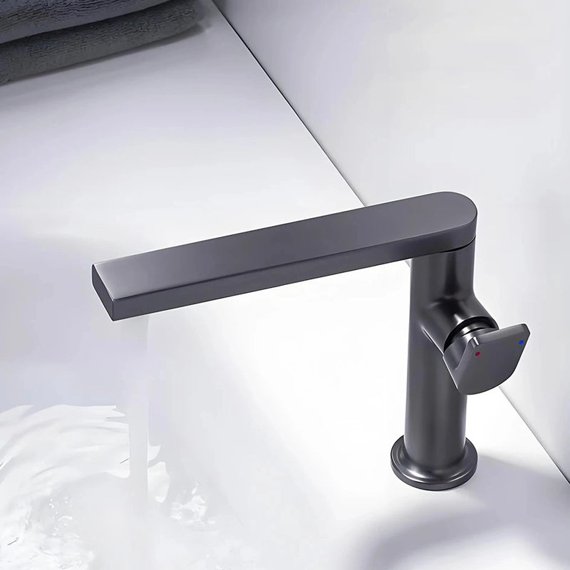 Robinet lavabo, bec rotatif, gris métal BRILO