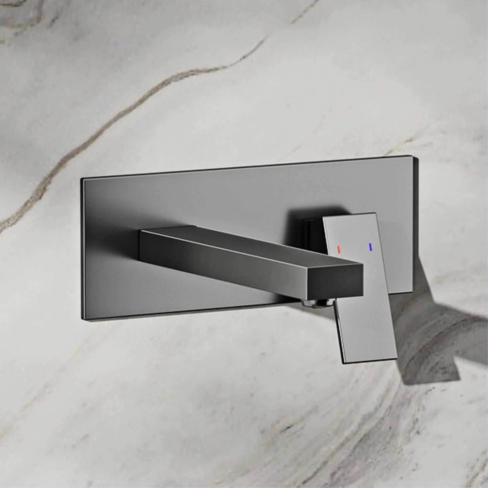 Robinet salle de bain thermostatique gris brossé PLATO