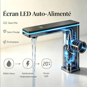 Robinet Lavabo Moderne Lumiere LED Autoalimenté ITRON