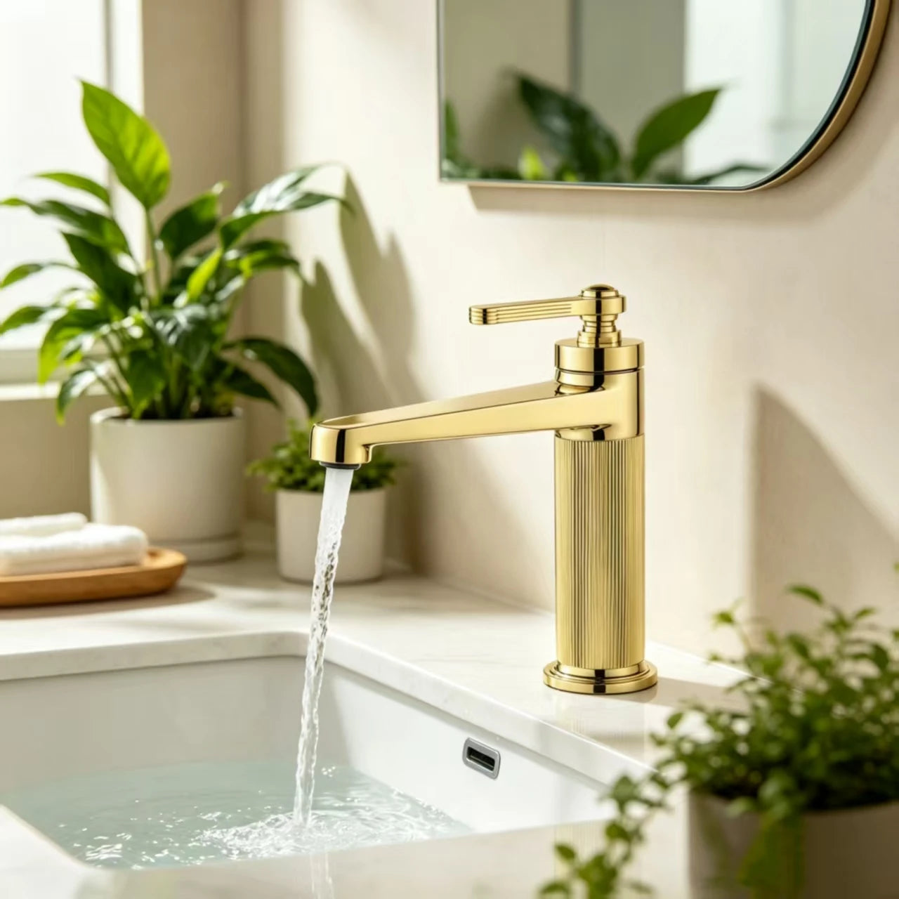 Robinet Evier pour Lavabo Or Brossé DIVA