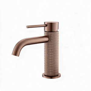 Robinet Lavabo Or Rose brossé Strié 16cm/31cm 'Tuile'