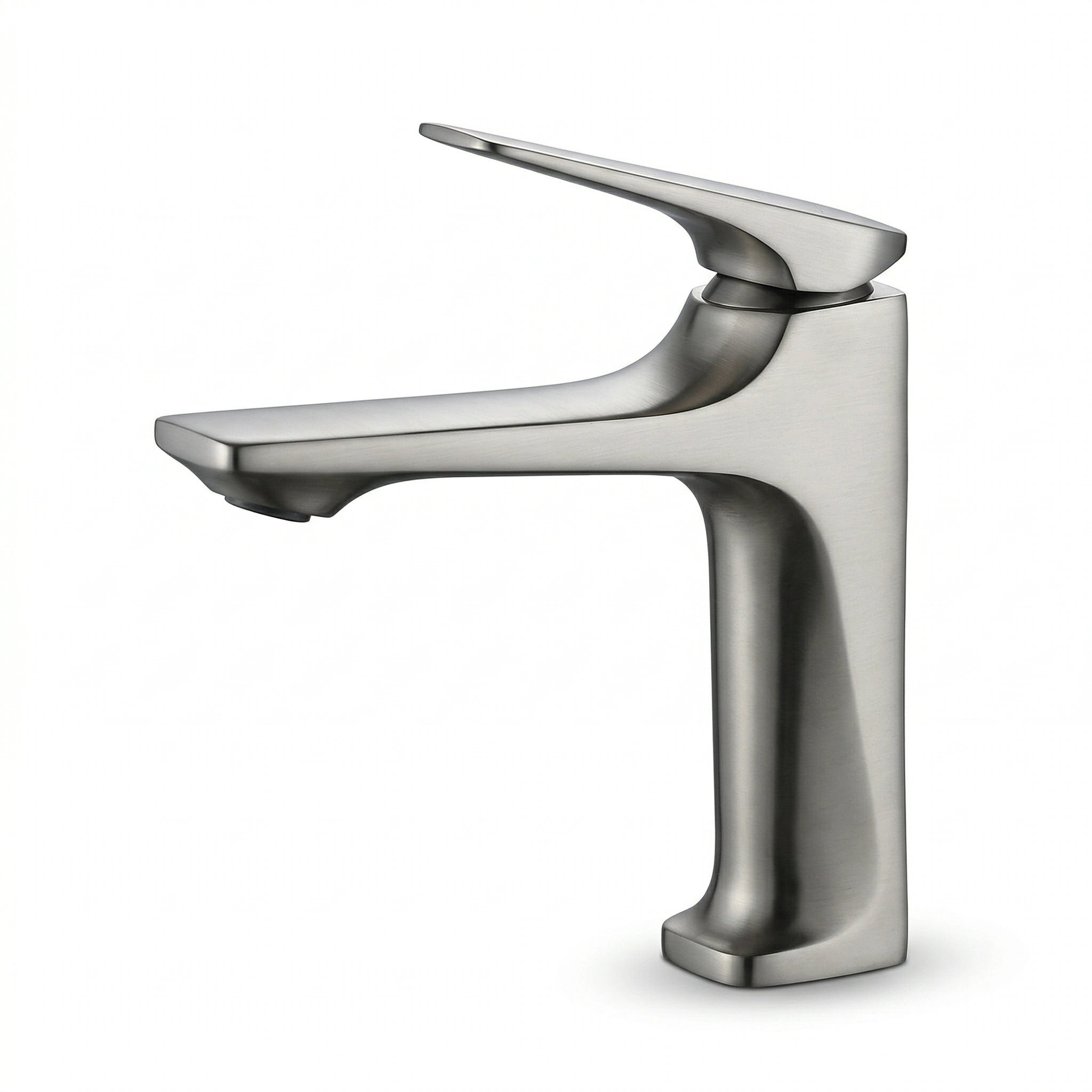 Robinet lavabo moderne gris métal 16cm IROX