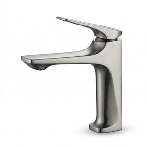 Robinet lavabo moderne gris métal 16cm IROX