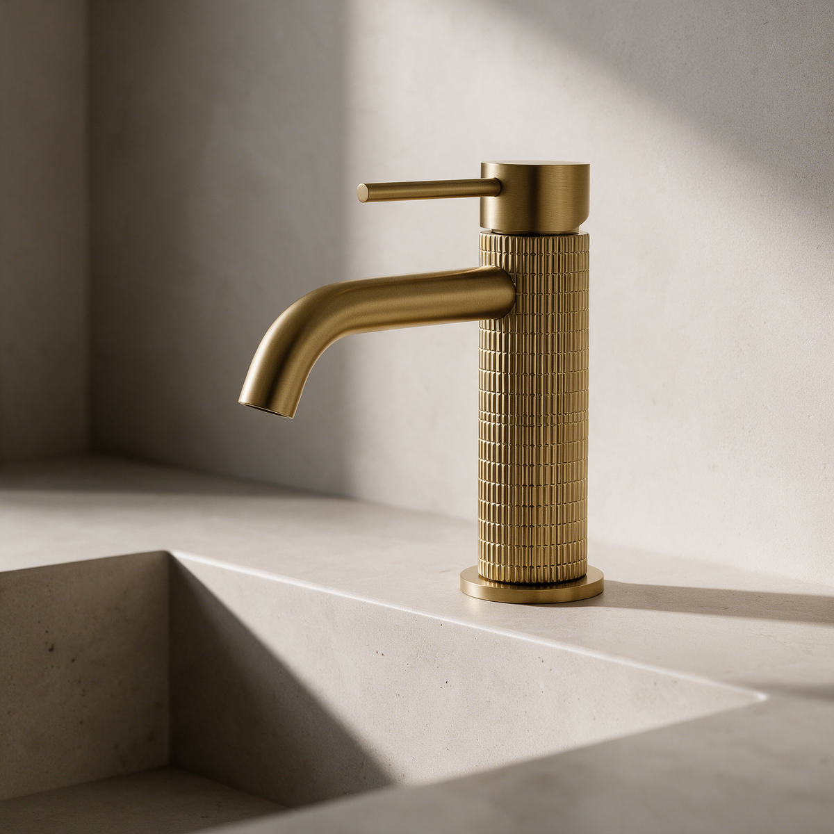 Robinet Lavabo Or brossé 16cm/31cm 'Tuile'