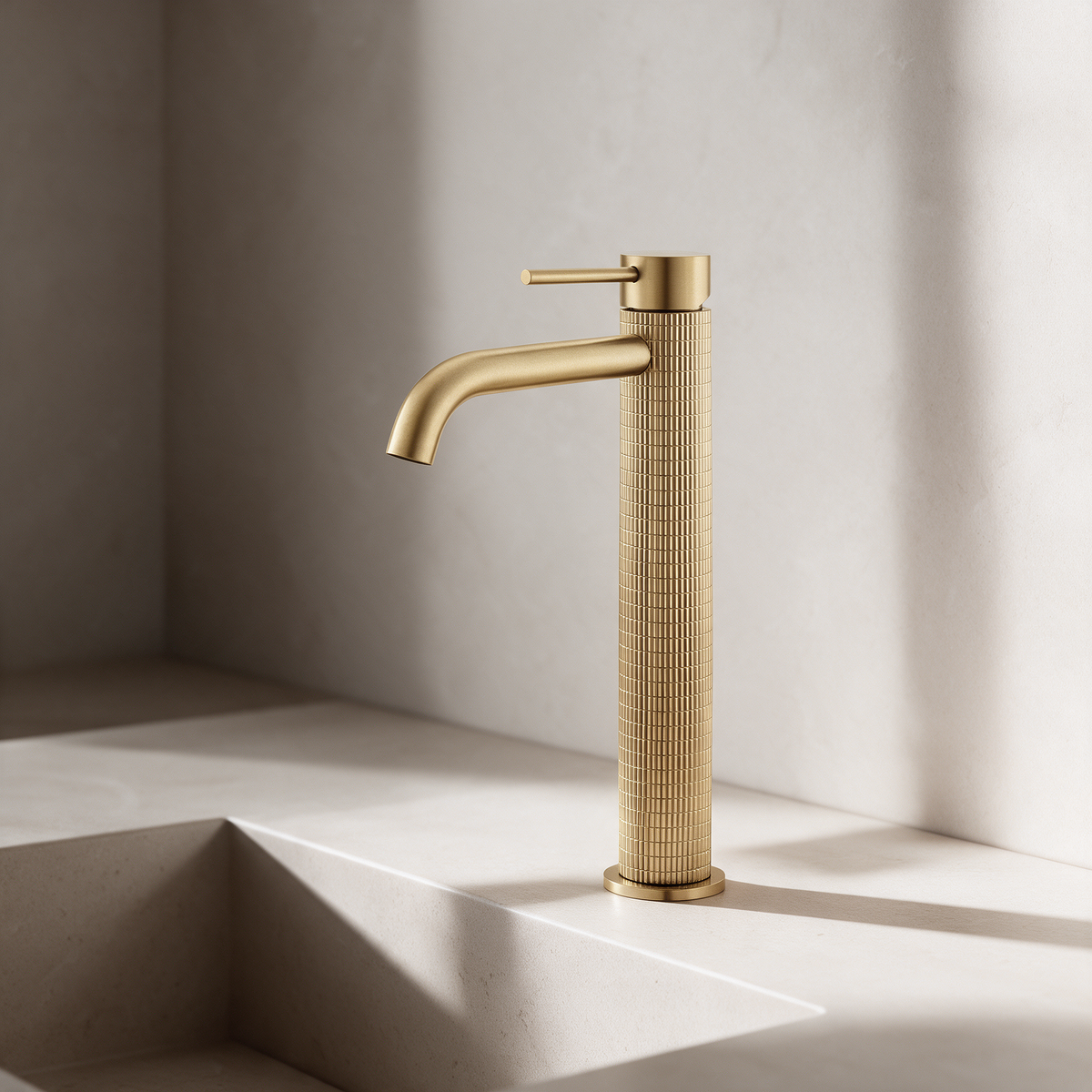 Robinet Lavabo Or brossé 16cm/31cm 'Tuile'