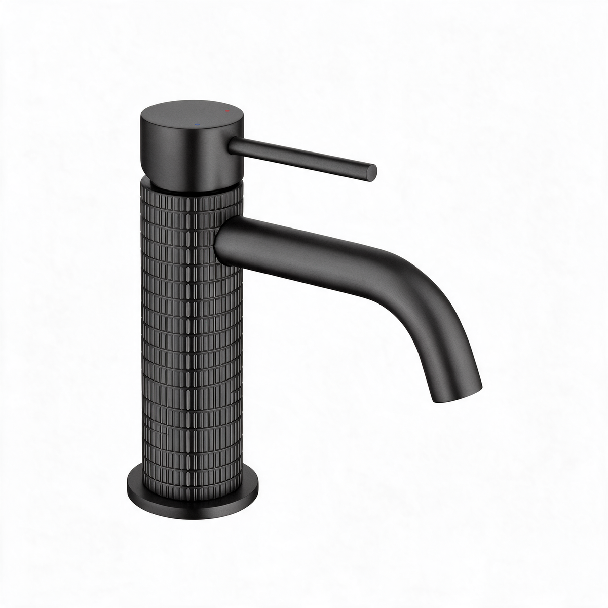 Robinet Lavabo Noir Mat Strié 16cm/31cm 'Tuile'