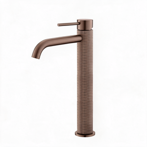 Robinet Lavabo Or Rose brossé Strié 16cm/31cm 'Tuile'