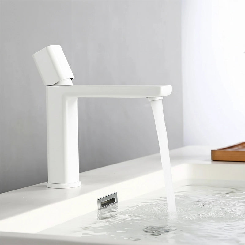 Robinet mitigeur lavabo blanc mat AURUM
