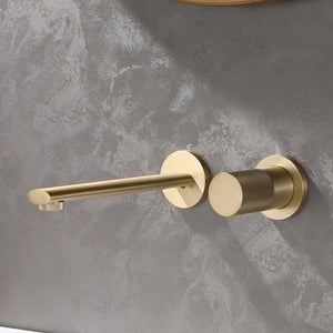 Robinet mitigeur lavabo encastré or brossé LUXO